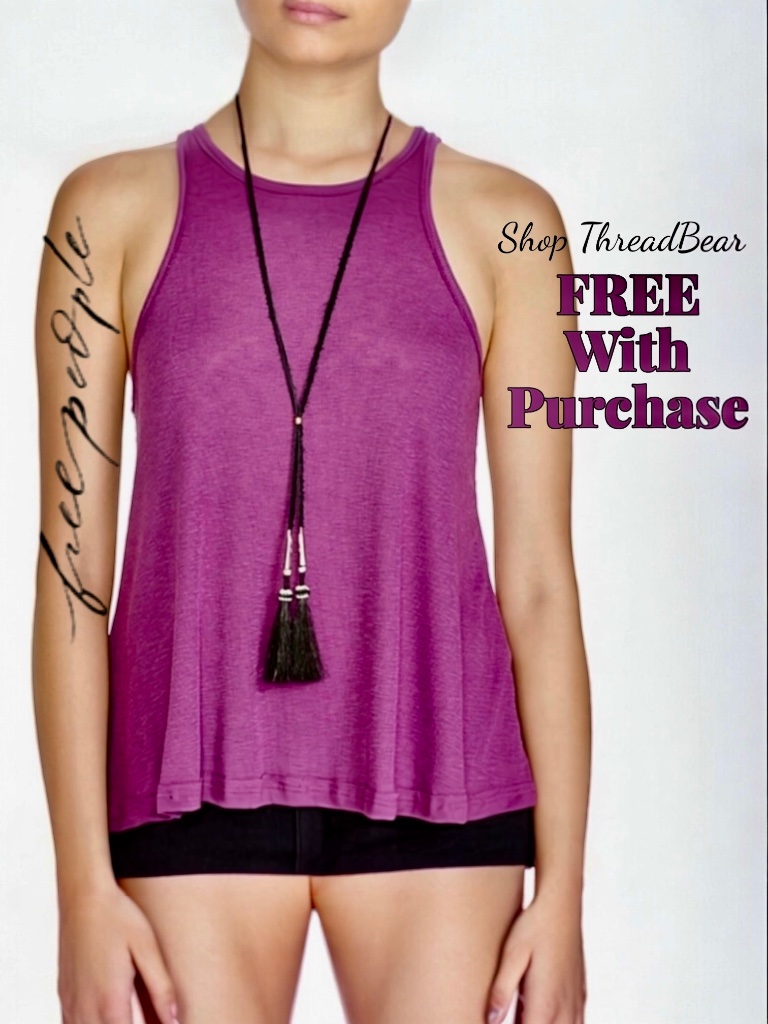 Free Euc Free People Purple Long Beach Ribbed Swing Tank Top = Gift | Xs
